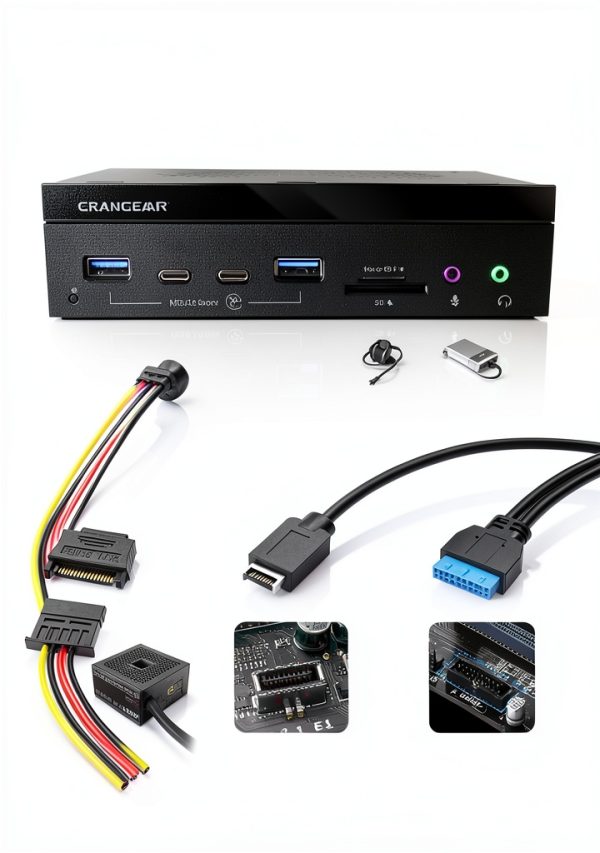 GRAUGEAR 5.25'' USB Hub with Card Reader for PC-5