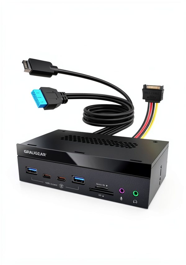GRAUGEAR 5.25'' USB Hub with Card Reader for PC-3