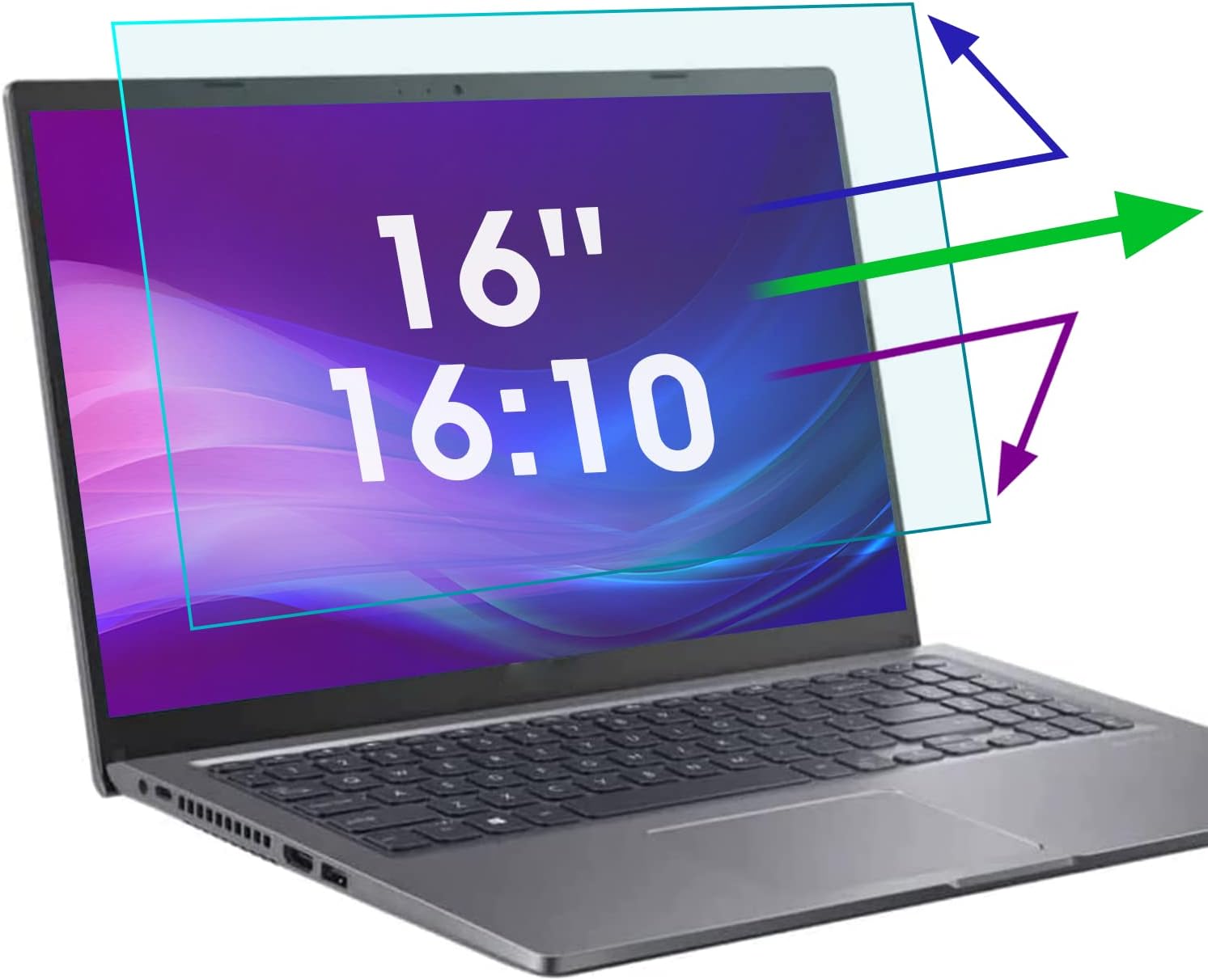 ANTOGOO V screen protector installed on a laptop in a modern office