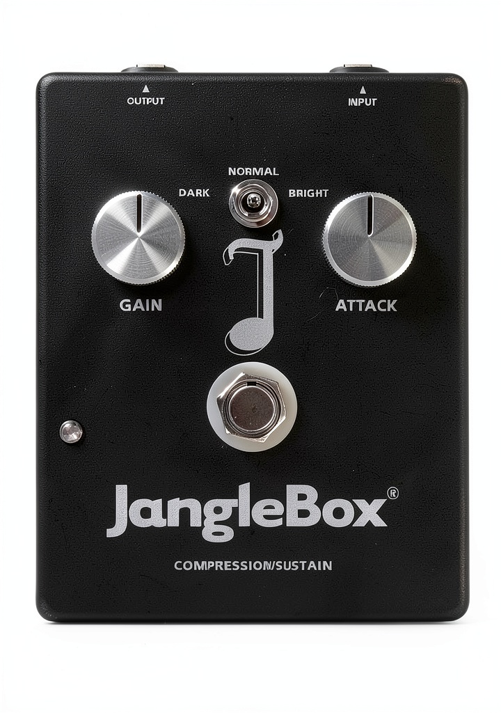 Guitarist using JangleBox Compression Pedal on stage