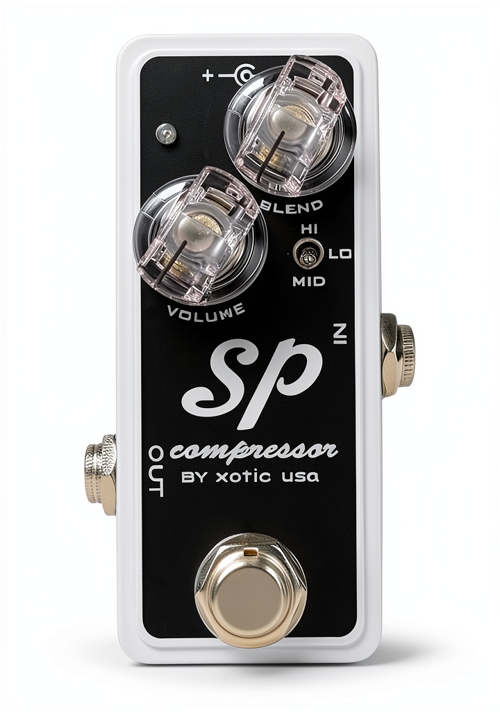 SP Compressor Pedal on a guitar pedalboard