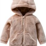 Toddler Hoodie Bear Jacket Off-White 100% Polyester-0