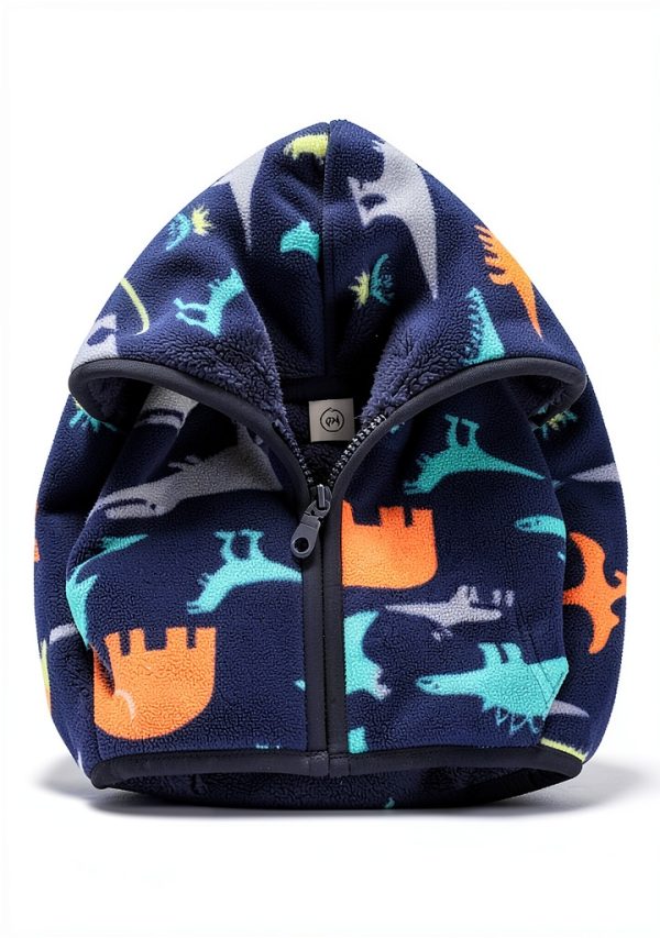 Achiyi Toddler Fleece Jacket Boys 4-5T Navyblue Diamond Windproof Hood-5