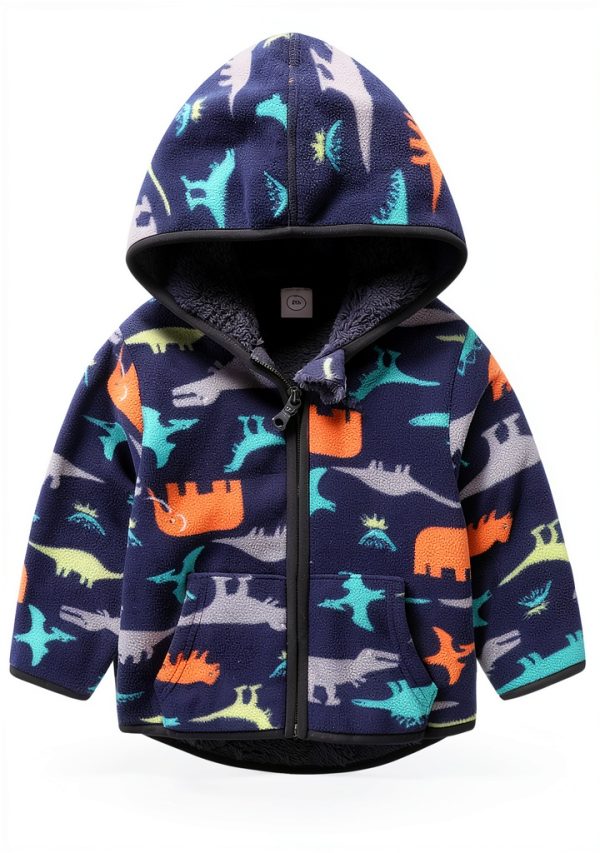 Achiyi Toddler Fleece Jacket Boys 4-5T Navyblue Diamond Windproof Hood-0