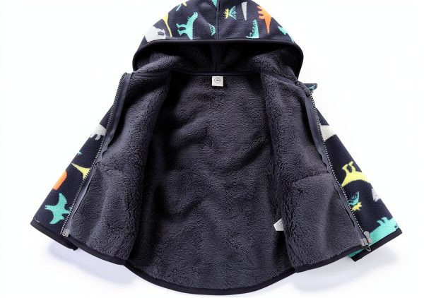 Achiyi Toddler Fleece Jacket Boys 4-5T Navyblue Diamond Windproof Hood-6
