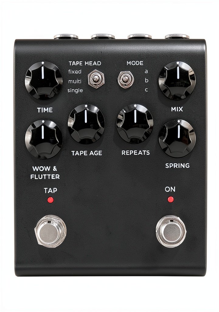 El Capistan dTape Echo Pedal on a studio rack
