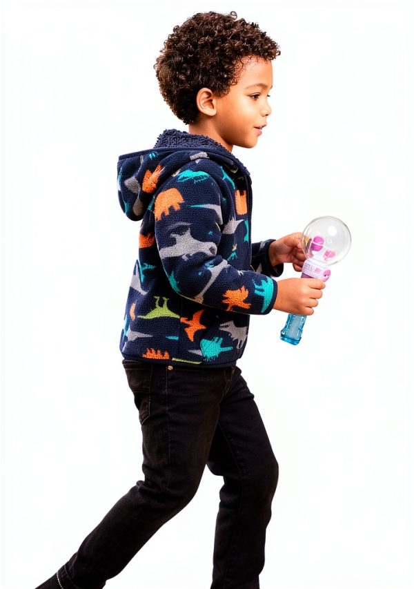 Achiyi Toddler Fleece Jacket Boys 4-5T Navyblue Diamond Windproof Hood-4