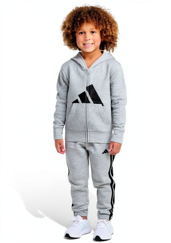 adidas boys fleece jacket set medium grey heather 3T-0