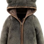 Infant Winter Jacket Z Blue Baby Boys Fleece Hooded Coat 0-6 Months-0