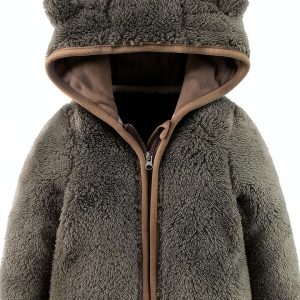 Infant Winter Jacket Z Blue Baby Boys Fleece Hooded Coat 0-6 Months-0