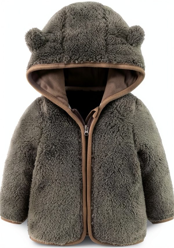 Infant Winter Jacket Z Blue Baby Boys Fleece Hooded Coat 0-6 Months-0