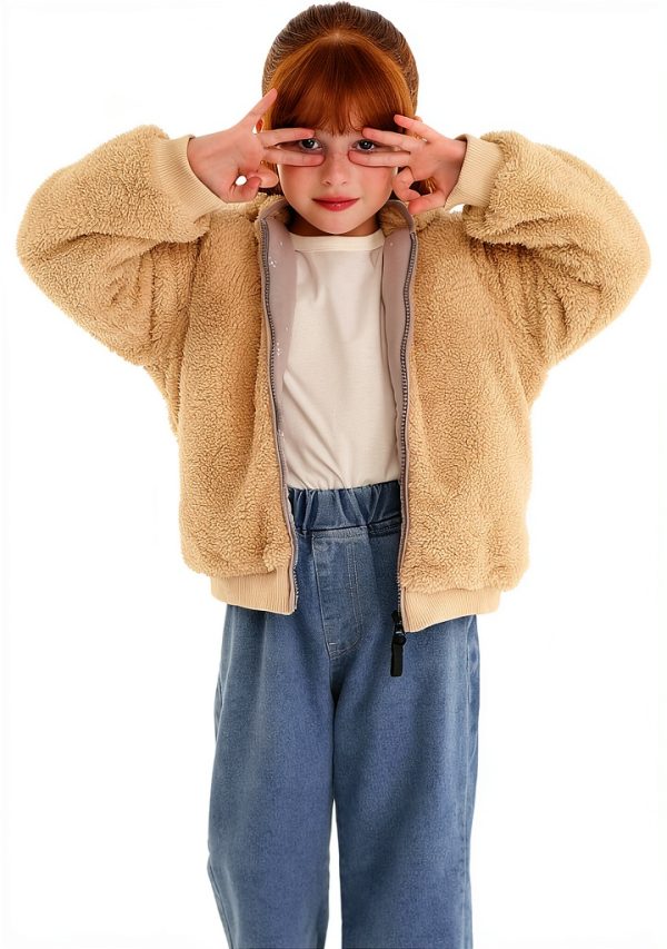 Mud Kingdom Teddy Bear Hooded Jacket for Baby Boys 18-24 Months Beige-3