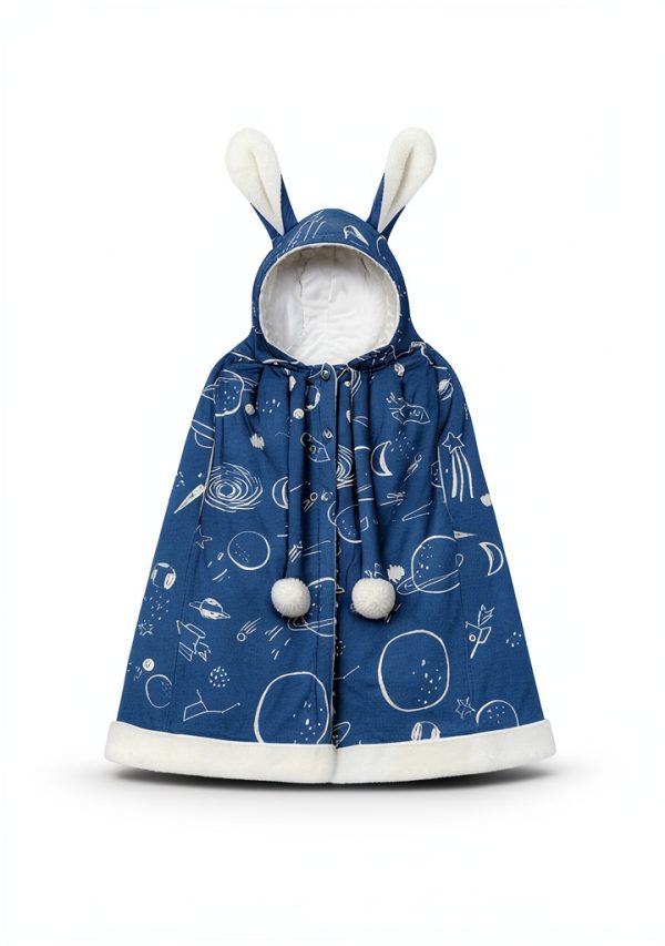 SONARIN Baby Hooded Cloak Soft Cotton Velvet Rabbit Style One Size-6