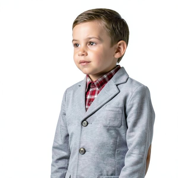 Herringbone Fleece Baby Jacket by BrandX 2T-XL Gray Heather & Taupe-4