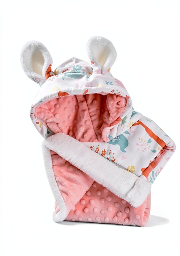 SONARIN Baby Hooded Cloak Soft Cotton Velvet Rabbit Style One Size-4