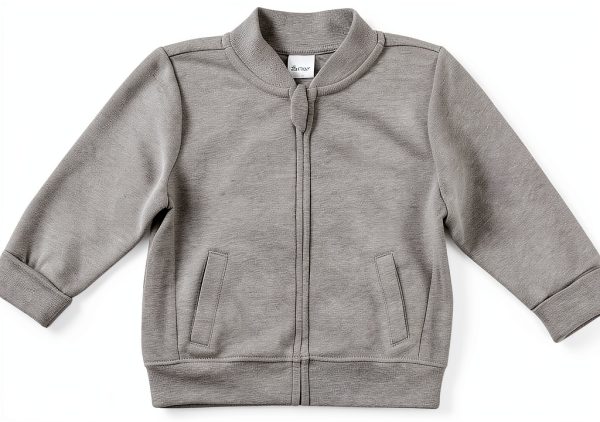 Hanes Baby Girls Fleece Jacket 6-12 Months Charcoal Stretch Fabric-0