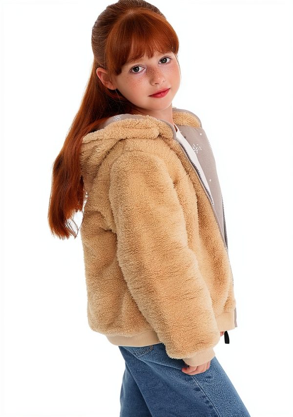 Mud Kingdom Teddy Bear Hooded Jacket for Baby Boys 18-24 Months Beige-4