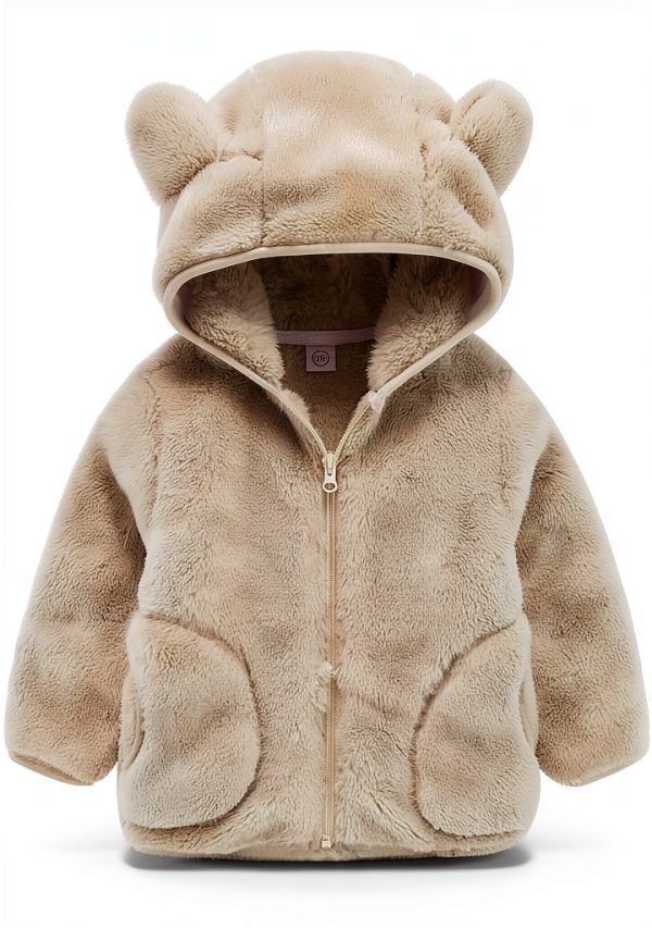 CozyKids Fleece Jacket for Toddler Boys 3-4T Red Hooded Winter Coat-0