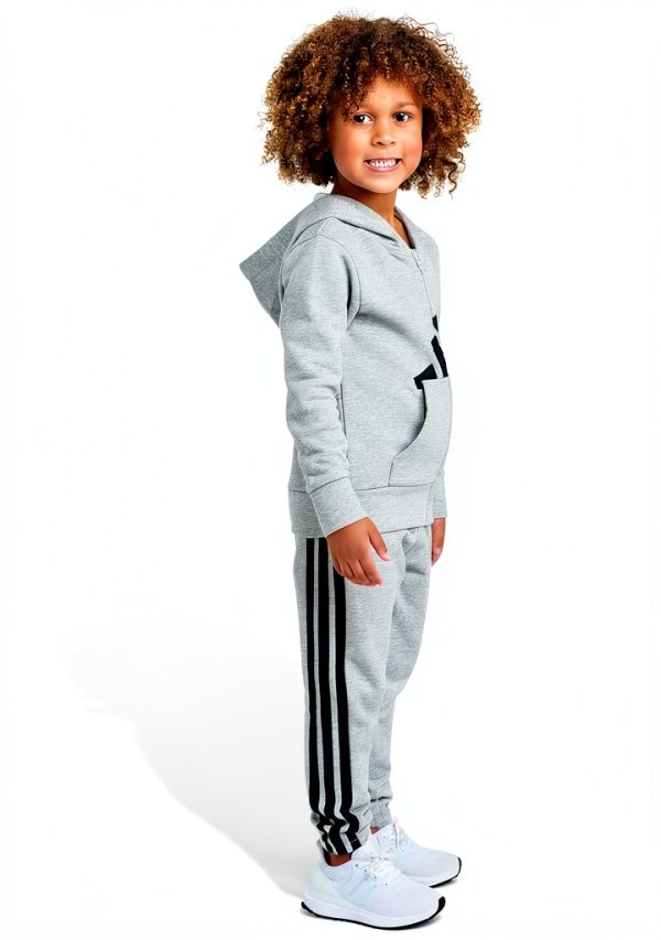 adidas boys fleece jacket set medium grey heather 3T-1