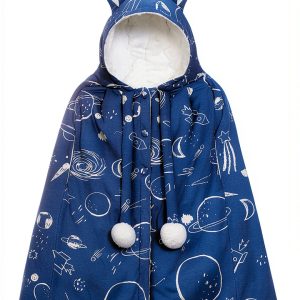 SONARIN Baby Hooded Cloak Soft Cotton Velvet Rabbit Style One Size-0
