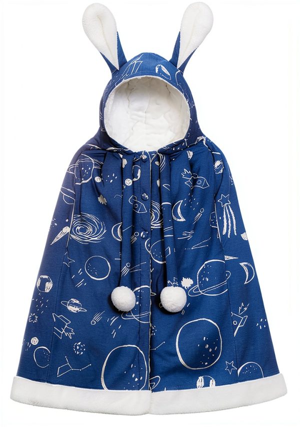 SONARIN Baby Hooded Cloak Soft Cotton Velvet Rabbit Style One Size-0