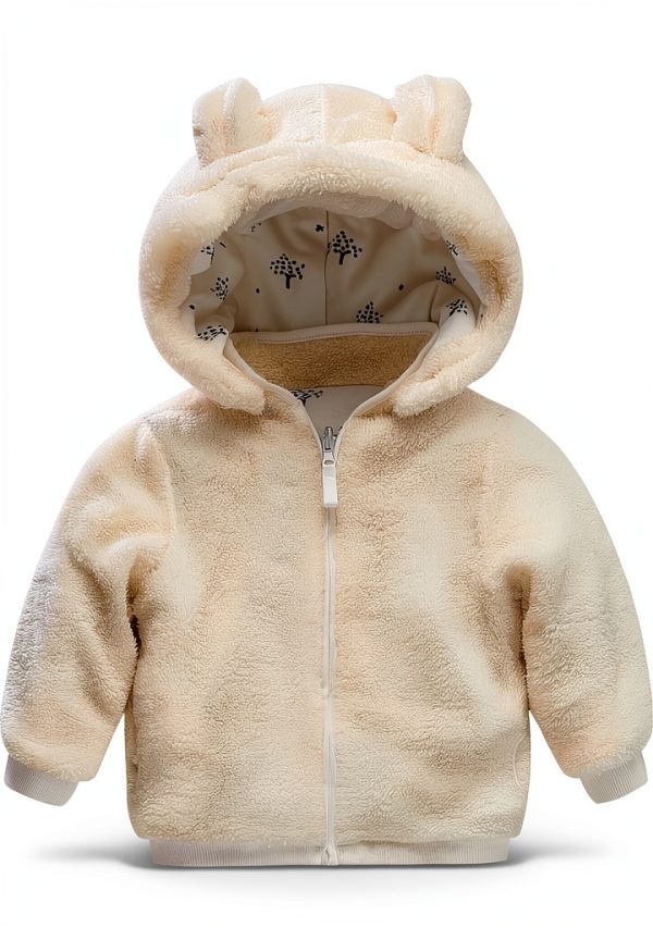 Mud Kingdom Teddy Bear Hooded Jacket for Baby Boys 18-24 Months Beige-0