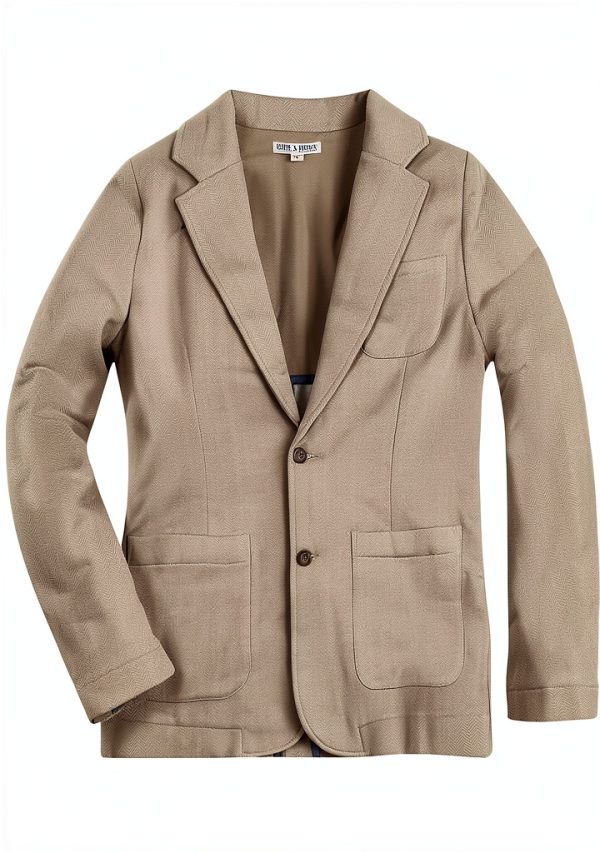 Kid's Classic Sport Coat Gray Heather Herringbone Fleece 2T-3