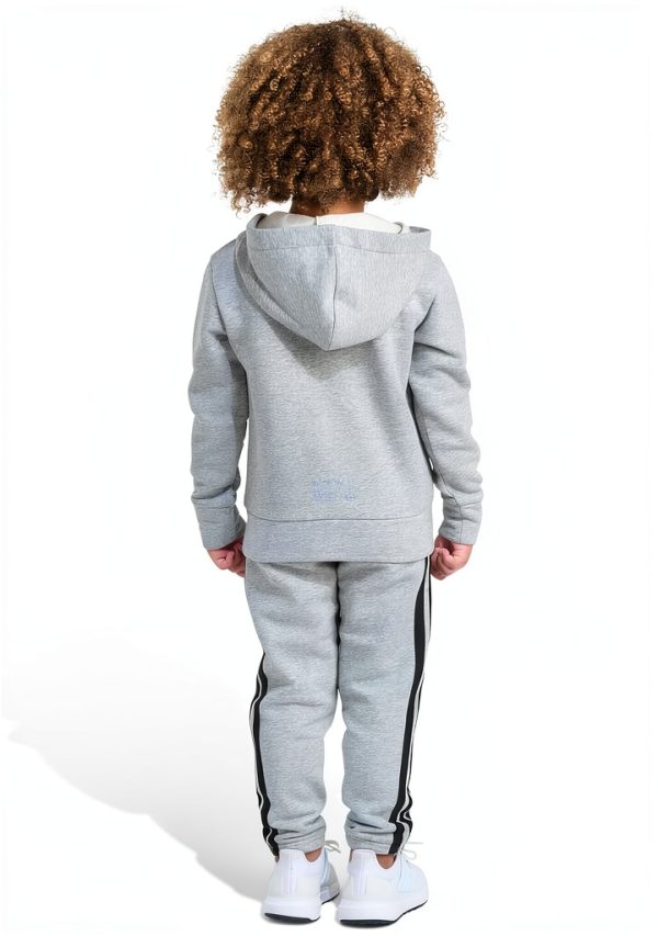 adidas boys fleece jacket set medium grey heather 3T-3