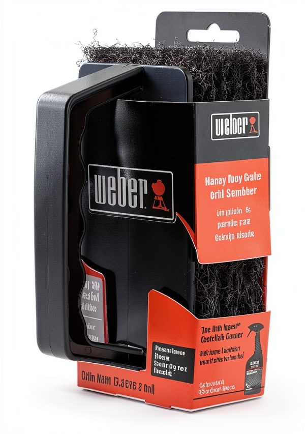 Weber Grill Grate Scrubber - Black 8026 Grill Brush Residue Removal-1