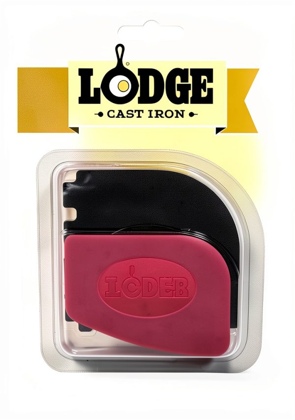 Lodge Grill Scraper 2 Pack Red/Black Plastic with Iron Handle-1