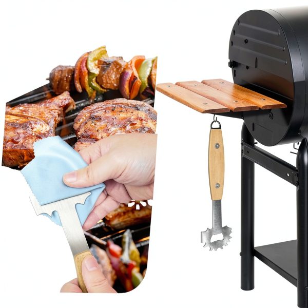 BBQ Grill Scraper XYK Bristle-Free Aluminum with Wooden Handle – Gift-7