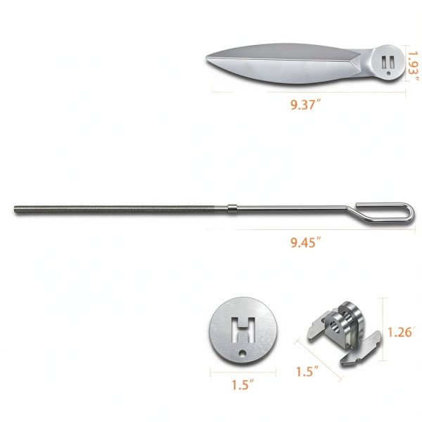 22-1/2-Inch One Touch Cleaning Kit for Weber Grill Thick Sturdy Silver-2