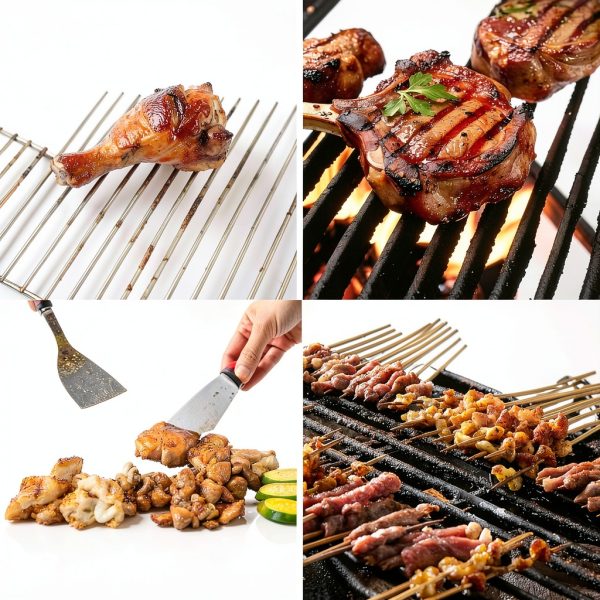 Grill Brush Bristle Free with Collapsible Bucket, BBQ Grill Cleaning Brush for Outdoor with Replaceable Head and Scraper, Safe Non-Metallic Bristles for Cast Iron or Stainless-Steel Grill Tools-6
