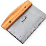 Dough Cutter Anmarko Stainless Steel Bench Scraper with Wooden Handle-0