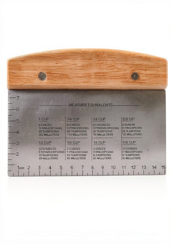 Dough Cutter Anmarko Stainless Steel Bench Scraper with Wooden Handle-1