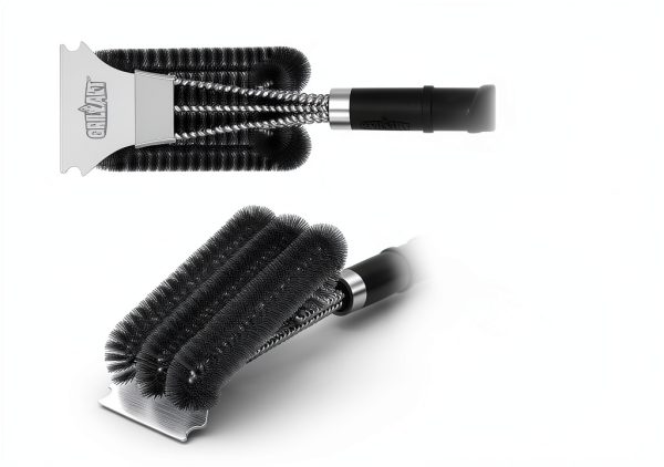 GRILLART Grill Brush and Scraper with Deluxe Handle, Safe Wire Grill Brush BBQ Cleaning Brush Grill Grate Cleaner for Gas Infrared Charcoal Porcelain Grills, BR-8529-1