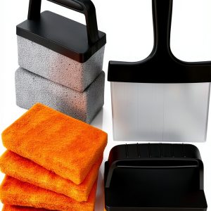 10 Pieces Griddle Cleaning Kit for Blackstone & More - Professional Flat Top Grill Cleaning Kit with Heavy Duty Griddle Scraper, Grill Stones, Scouring Pads & Ergonomic Handles-0